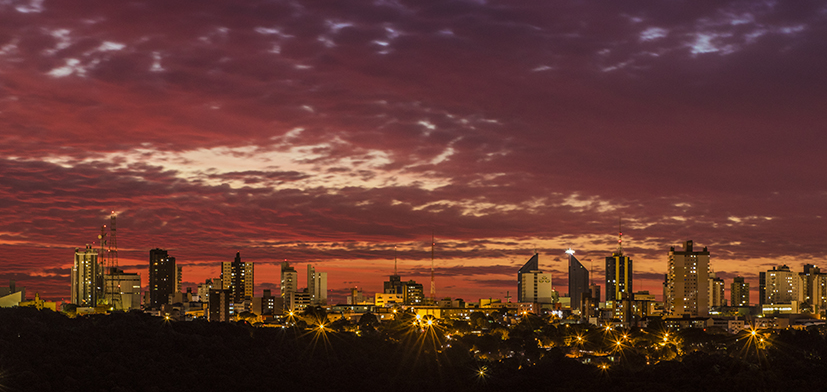 Vista de Cascavel ao entardecer